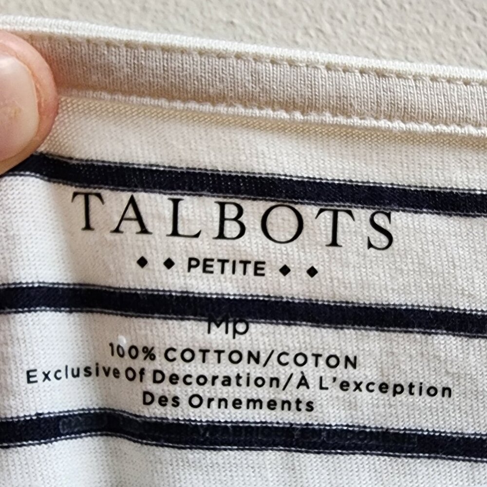 NWT Talbots Holly Striped Scoop Neck Jersey Size Petite Medium - Picture 11 of 16